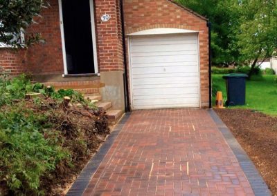 Block paving driveway leading to garage