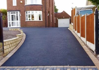 Block paving with paatern and tarmac