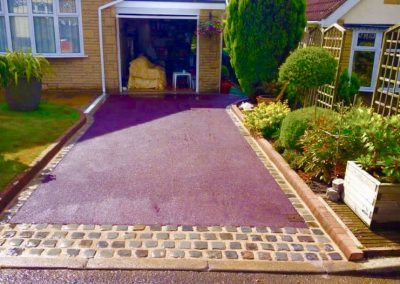 Red tarmac driveway