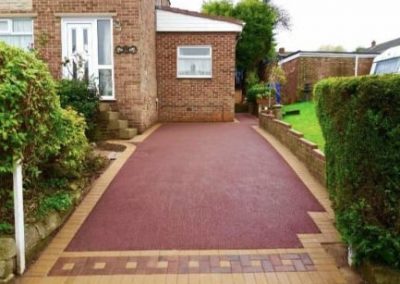 Tarmac driveway red with block paving border