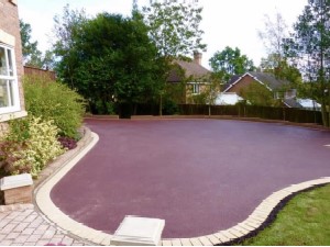 red-tarmac-driveway